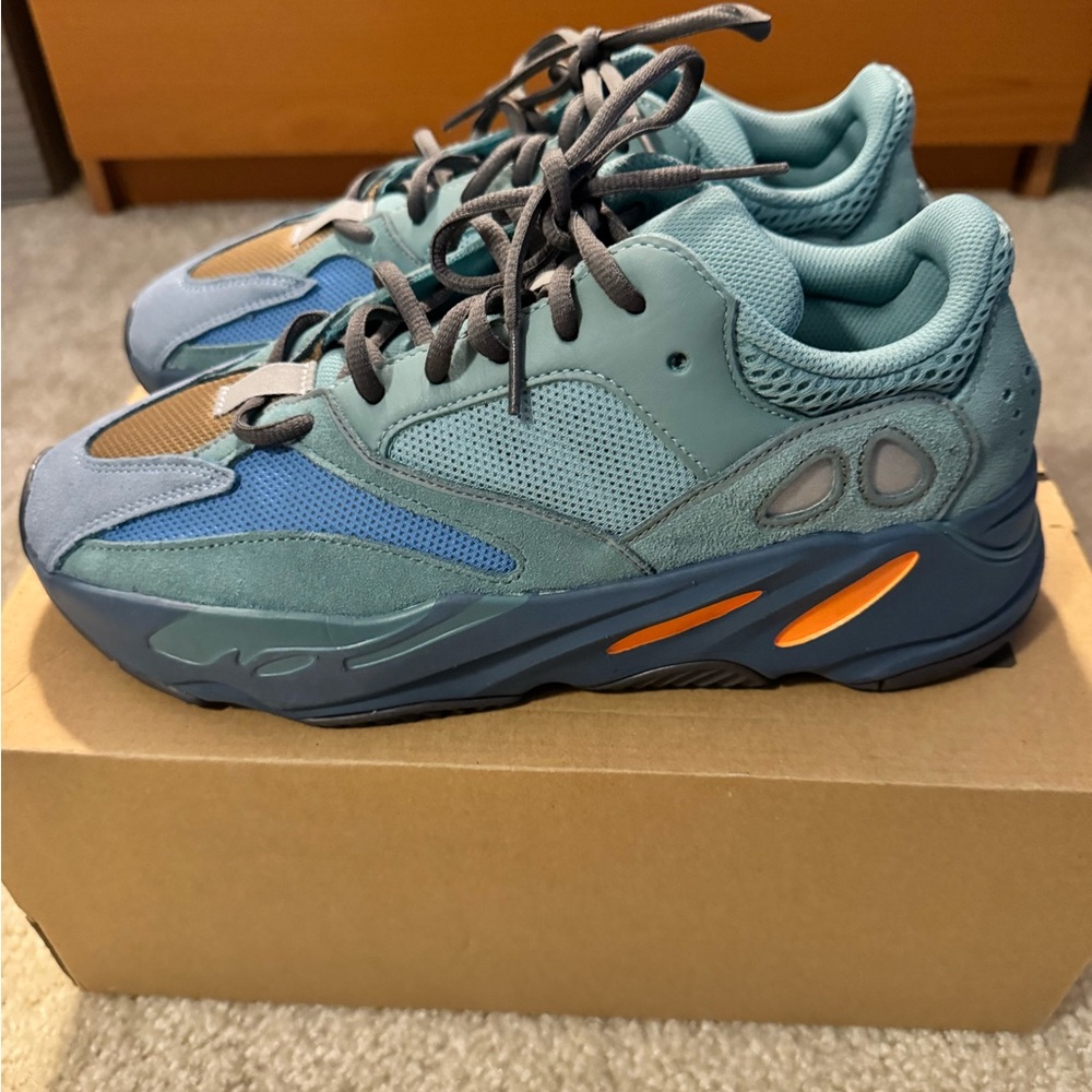 Adidas Yeezy Boost 700 in Blue, Tan, and Gray